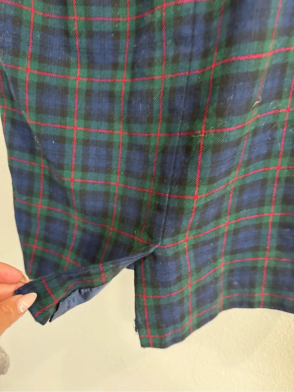 Vintage authentic Argyle Tartan Pendleton Plaid 100% virgin Wool Pencil Skirt 8